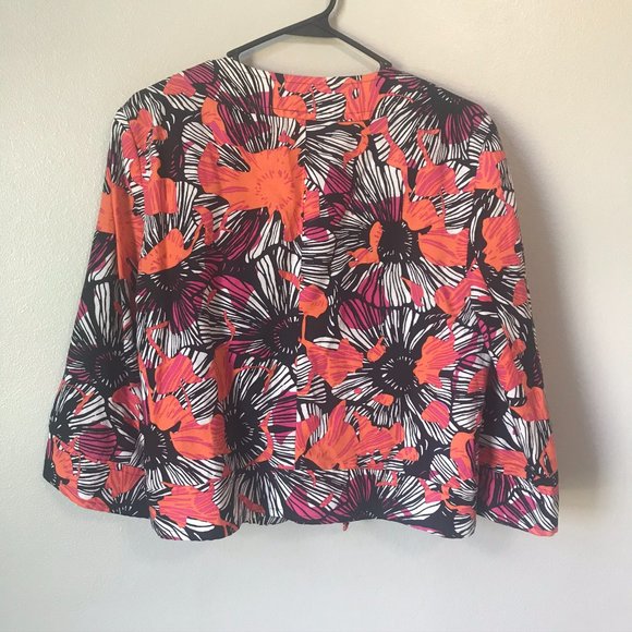 JOSEPHINE Linen Blend Neon Tropical Open Jacket - Picture 4 of 4